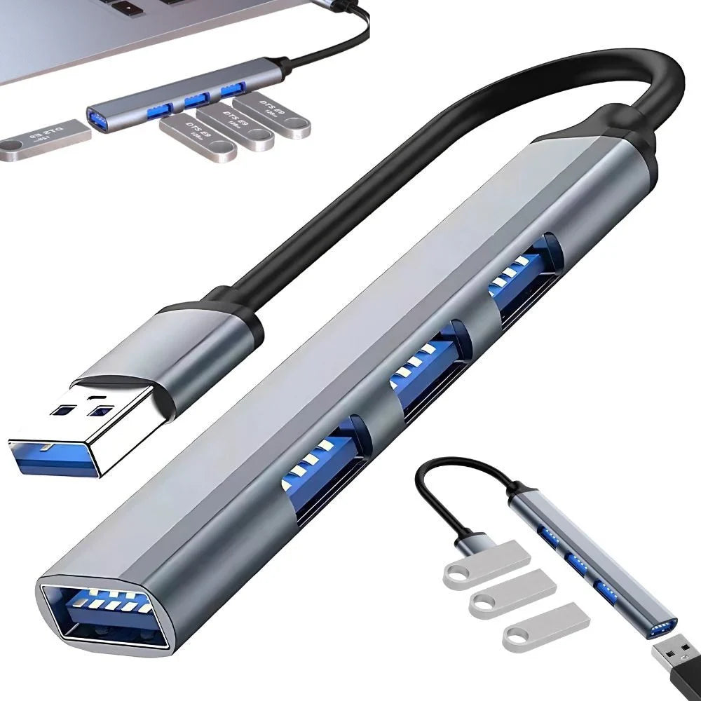USB Hub 4 Port USB 3.0 Verteiler Adapter Splitter 5Gbps für PC Laptop