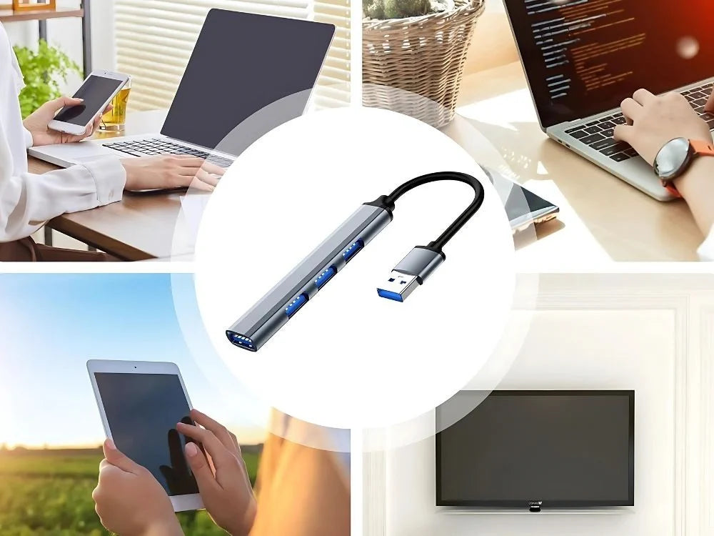 USB Hub 4 Port USB 3.0 Verteiler Adapter Splitter 5Gbps für PC Laptop