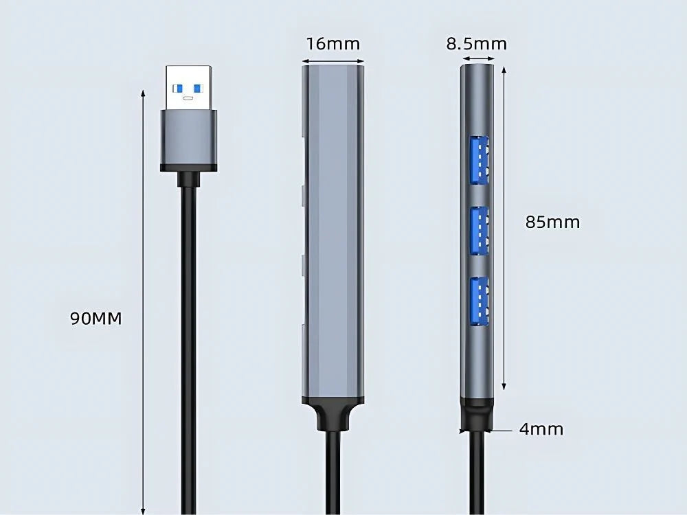 USB Hub 4 Port USB 3.0 Verteiler Adapter Splitter 5Gbps für PC Laptop