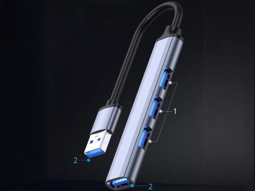 USB Hub 4 Port USB 3.0 Verteiler Adapter Splitter 5Gbps für PC Laptop