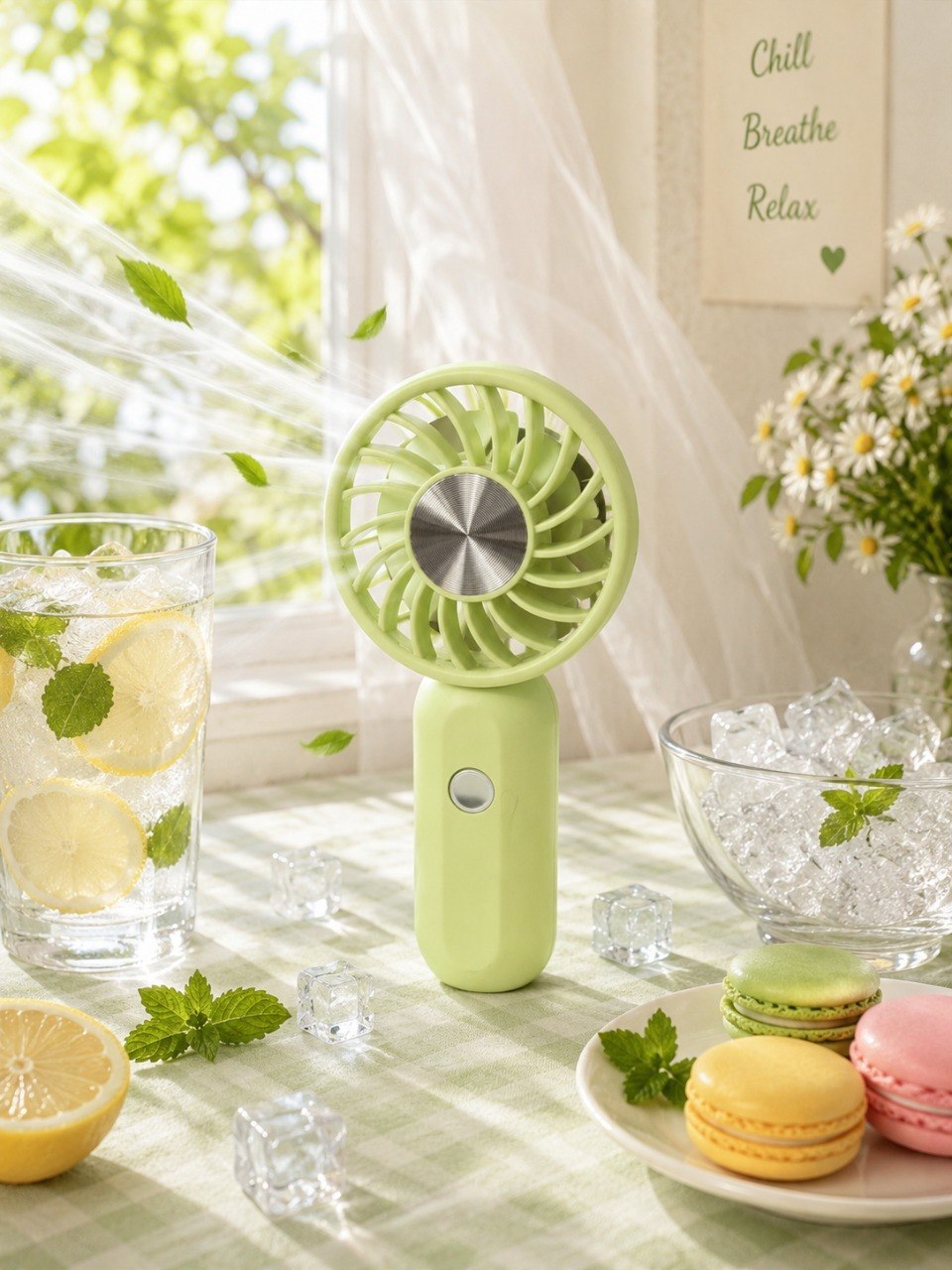USB Mini Ventilator wiederaufladbar – Tragbarer Handventilator mit 3 Stufen