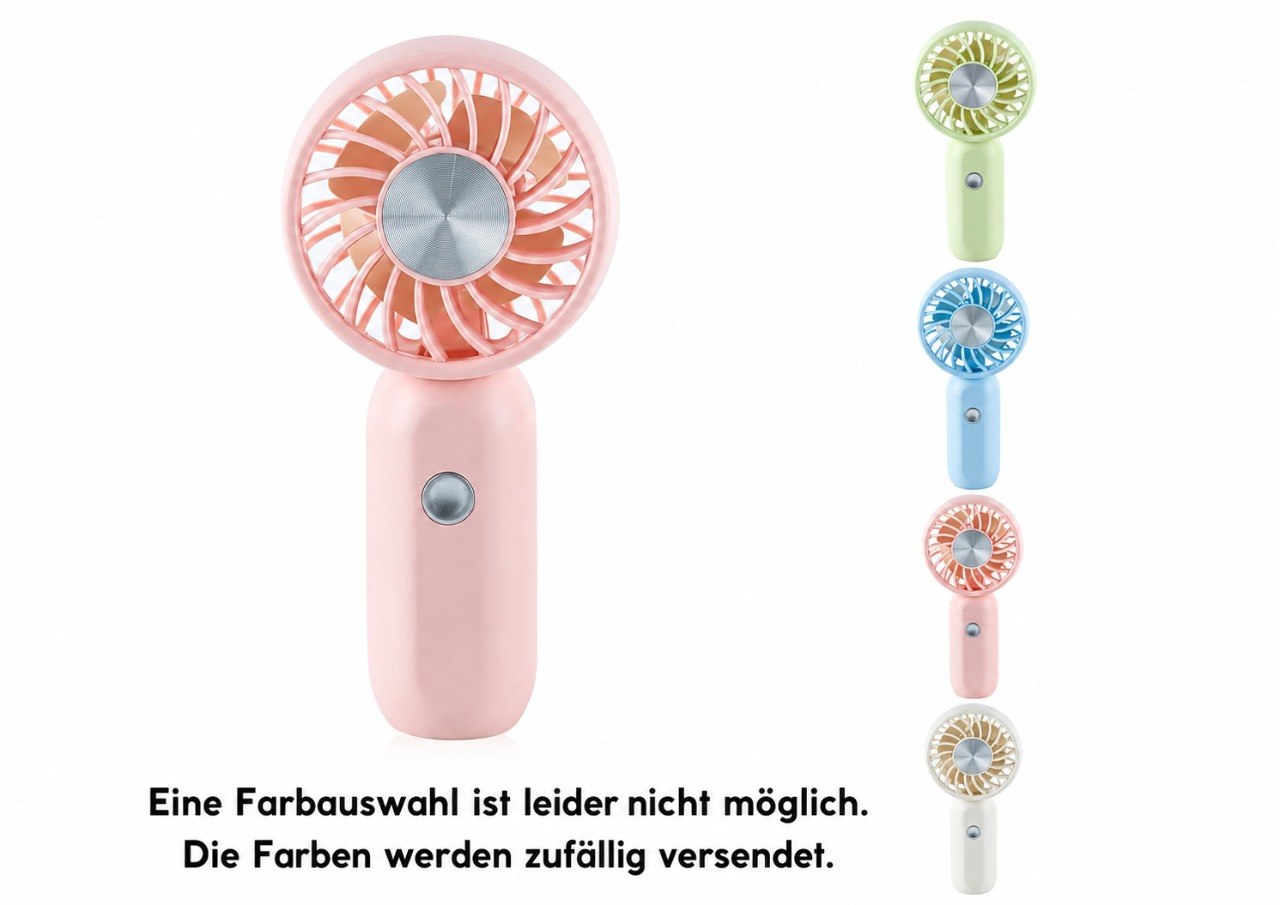 USB Mini Ventilator wiederaufladbar – Tragbarer Handventilator mit 3 Stufen