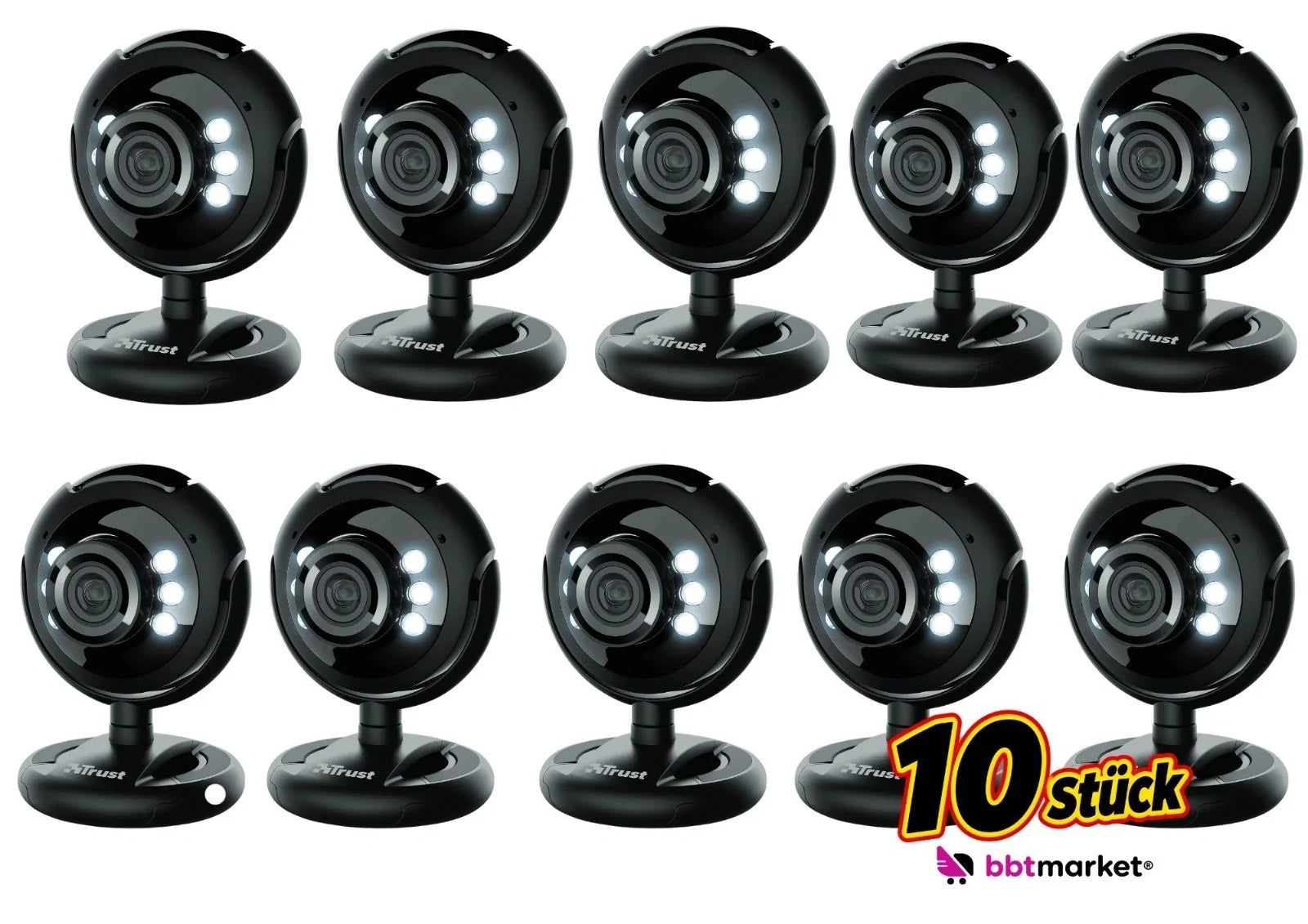 USB Webcam mit Mikrofon 1,3 MP LED Beleuchtung Laptop PC Videochat Kamera