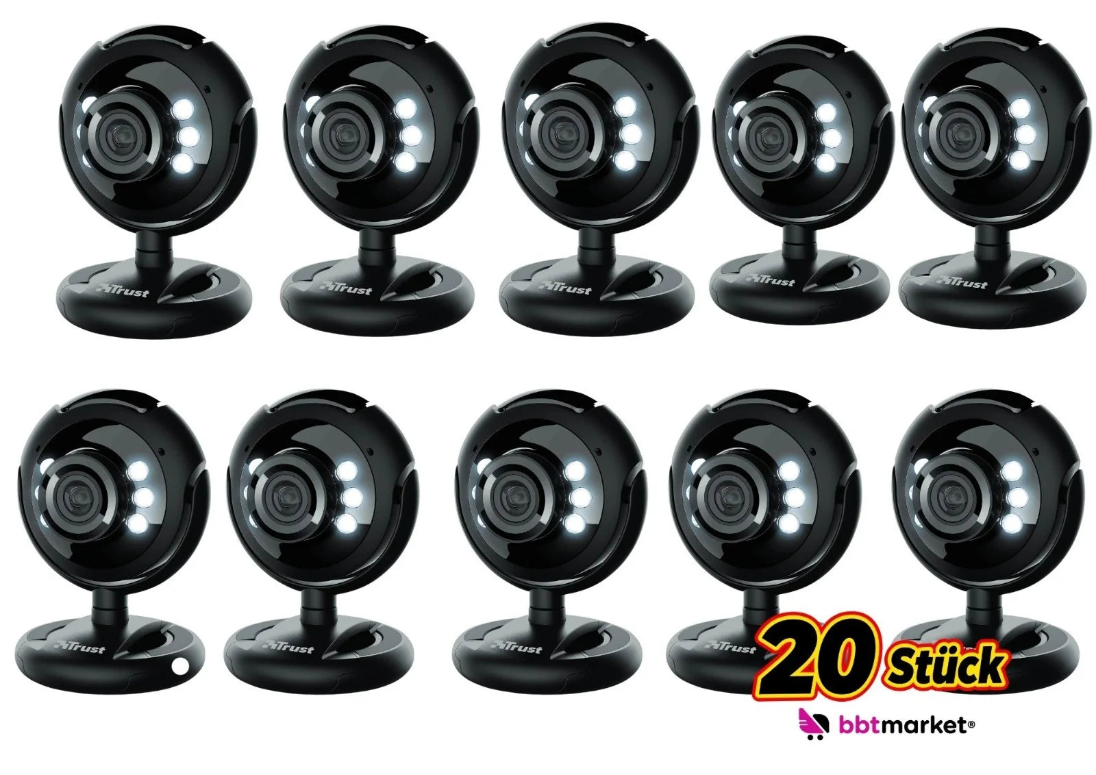 USB Webcam mit Mikrofon 1,3 MP LED Beleuchtung Laptop PC Videochat Kamera