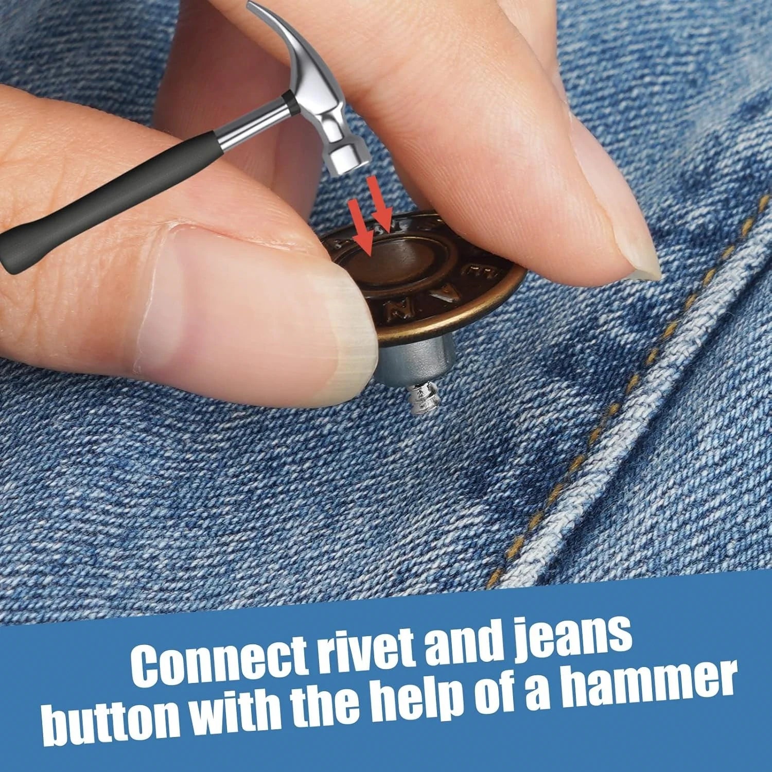 Jeansknöpfe 12 Stück 20 mm – Ersatzknöpfe mit Nieten zum Einschlagen für Jeans, Hosen und Jacken