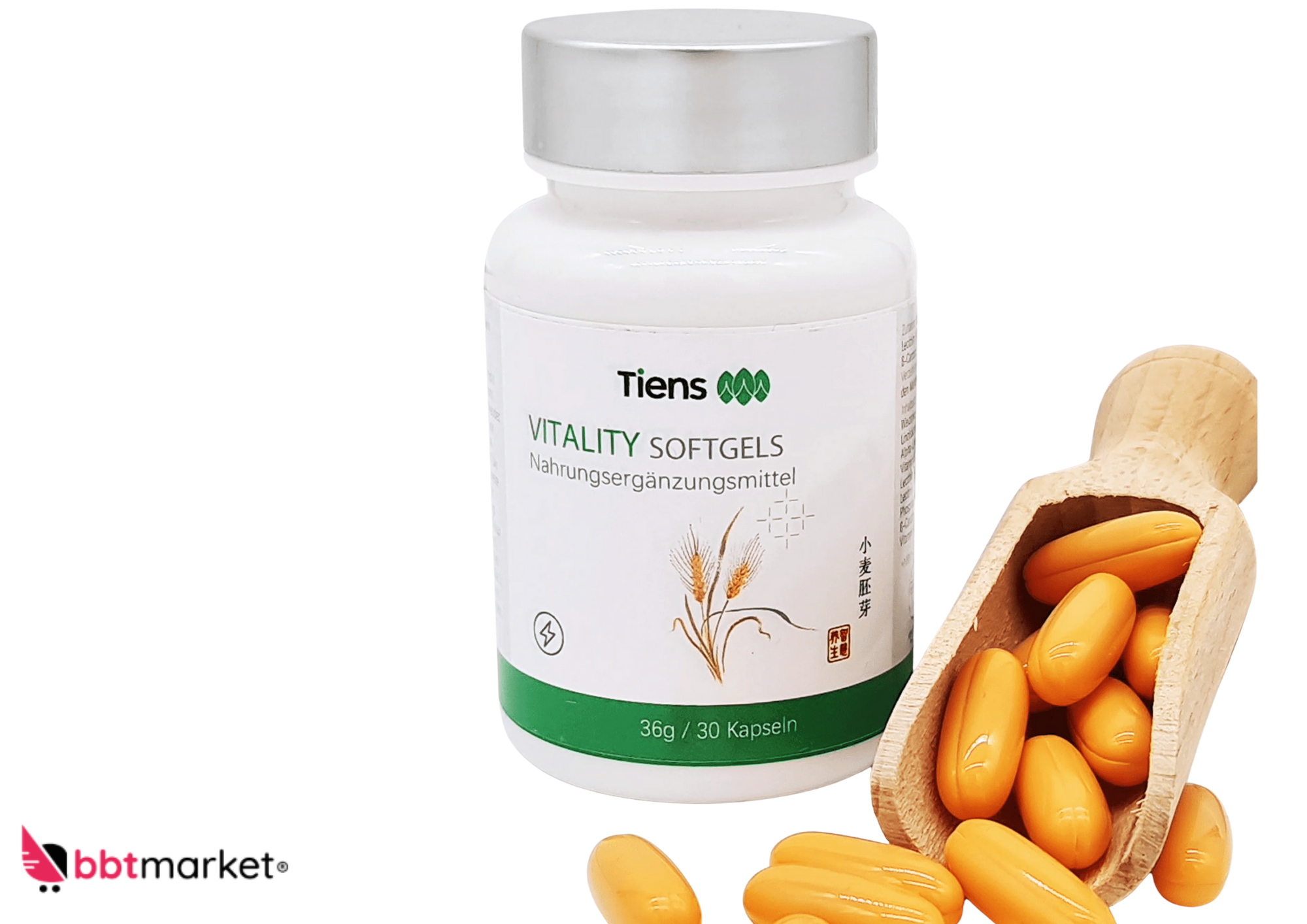 Tiens Vitality Softgels mit kaltgepresstem Weizenkeimöl Omega-3  Vitamin E - Hochwertiges Nahrungsergänzungsmittel für Immunsystem und Hautgesundheit