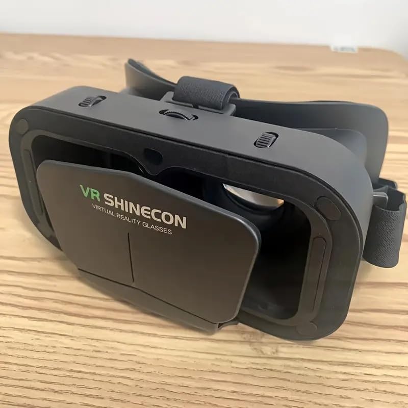 VR Brille 3D für Smartphone & PC – Leichtes VR Headset mit Linsen-/Pupillen-Distanzregler, abnehmbarem Komfortpolster, kompatibel mit Android & iOS