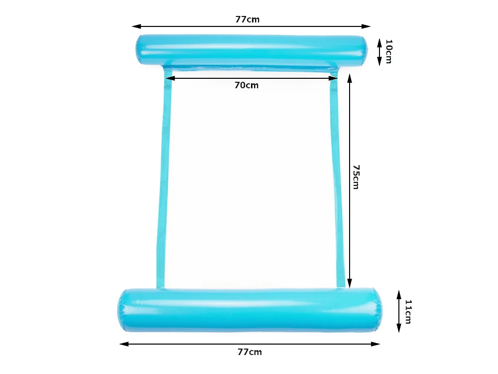 Wasserhängematte Aufblasbar Pool Liege Schwimmmatte Luftmatratze Blau