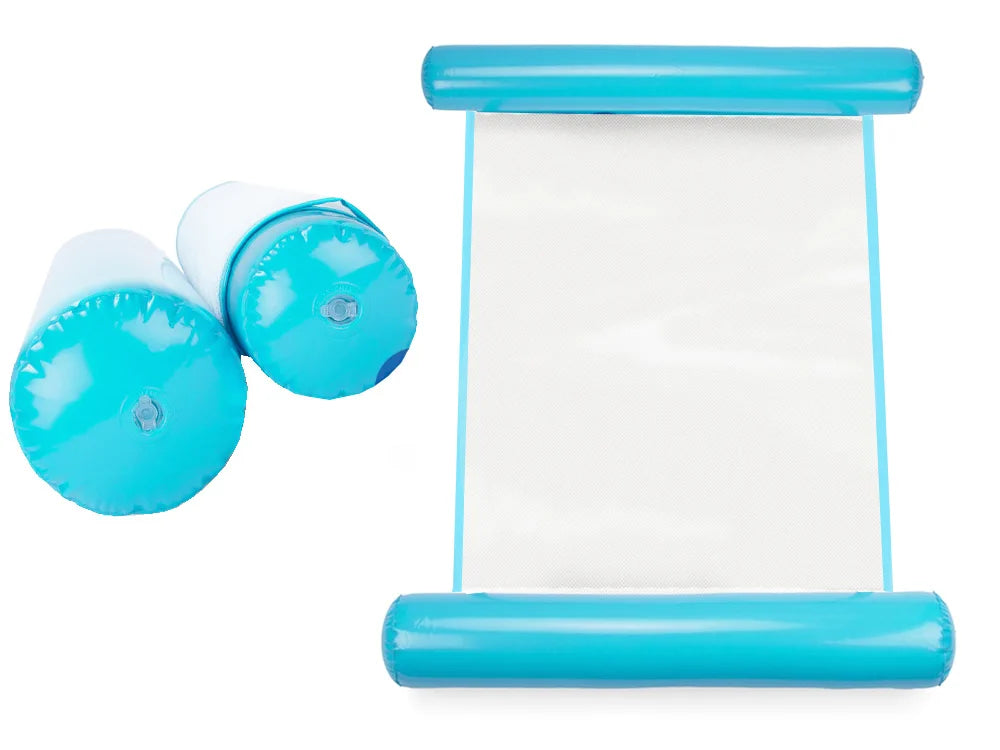 Wasserhängematte Aufblasbar Pool Liege Schwimmmatte Luftmatratze Blau