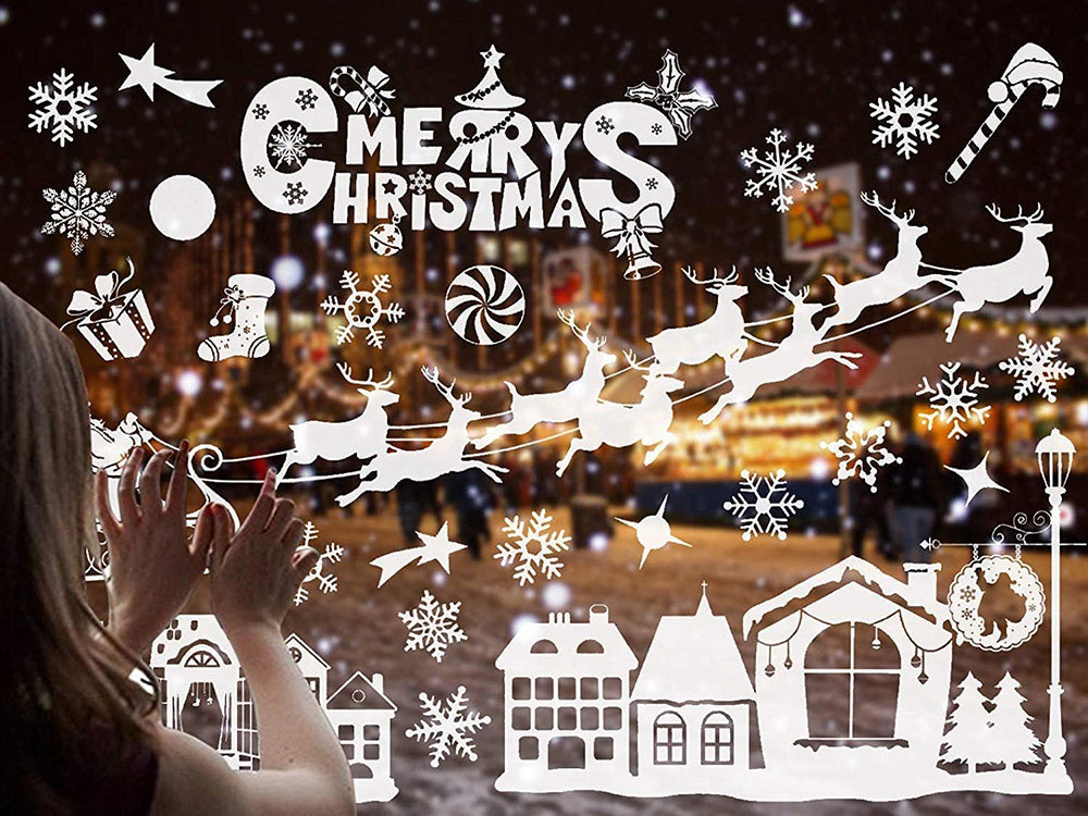 Weihnachtsaufkleber Fensteraufkleber Fenster Weihnachten Schneeflocken Weiß