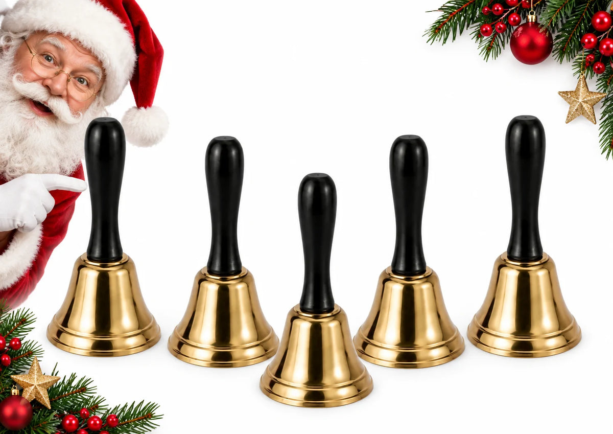 Weihnachtsglocke Gold Metall Handglocke Tischglocke Nikolaus Advent Deko