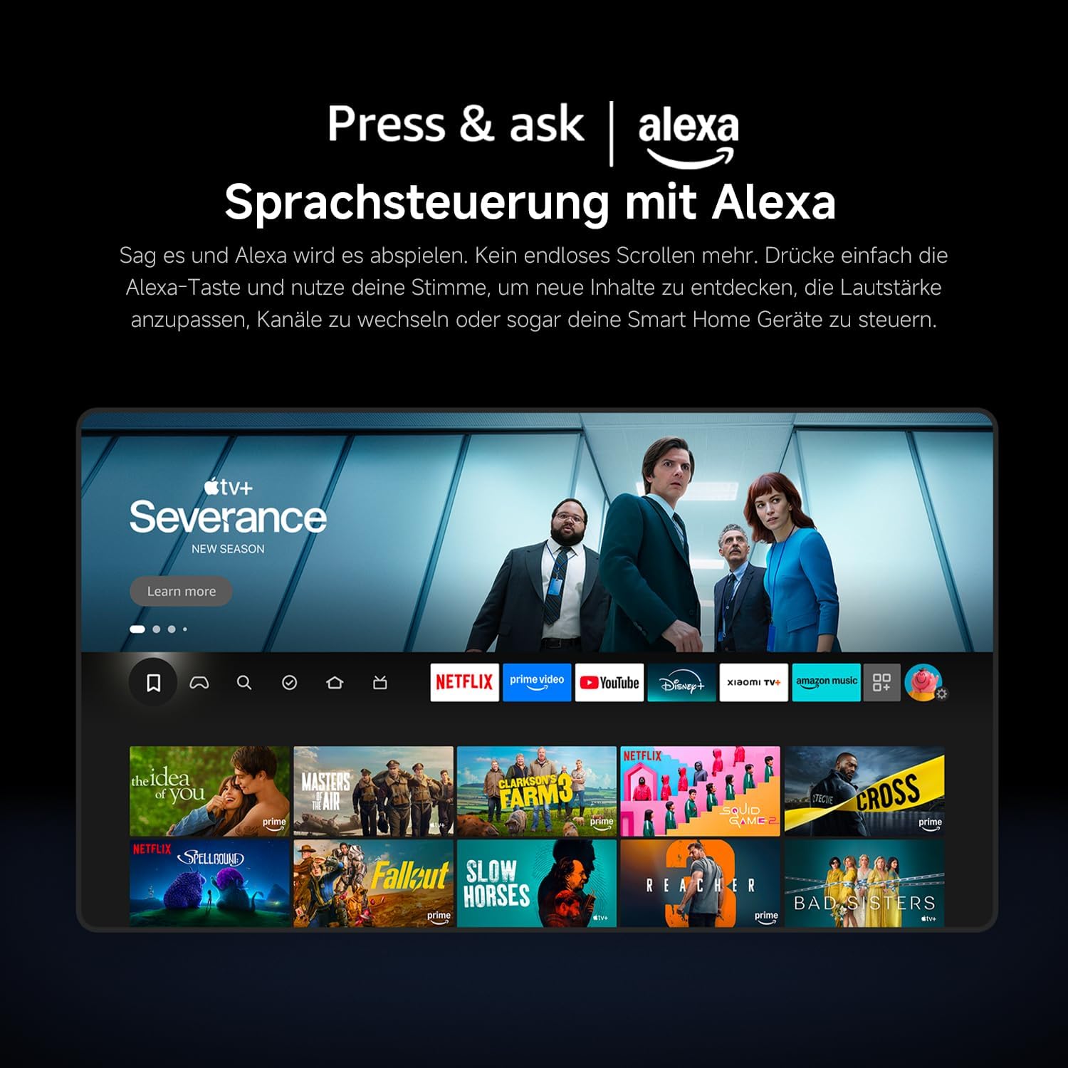 Xiaomi TV F 65 Zoll 4K UHD Smart TV mit Fire TV, HDR10, Alexa Sprachsteuerung, AirPlay, Triple Tuner und Game Boost Modus