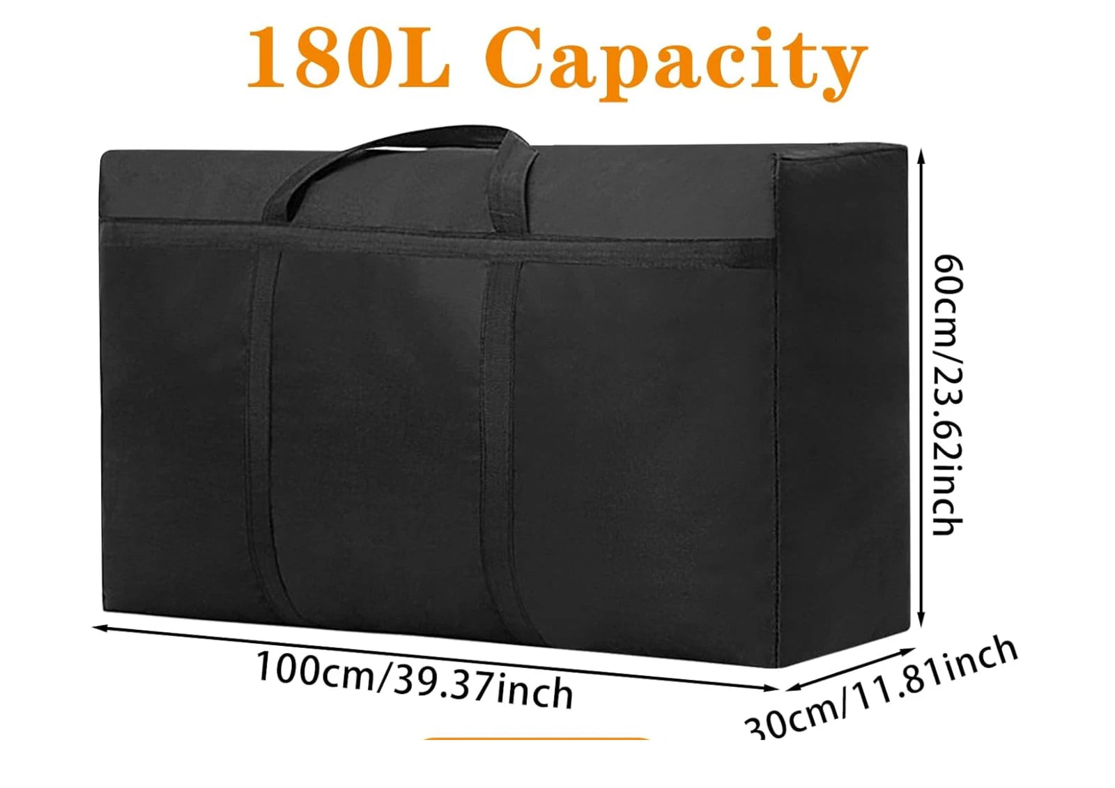 XXL Reisetasche 180L Wasserabweisend Aufbewahrungstasche Kodura Schwarz NEU