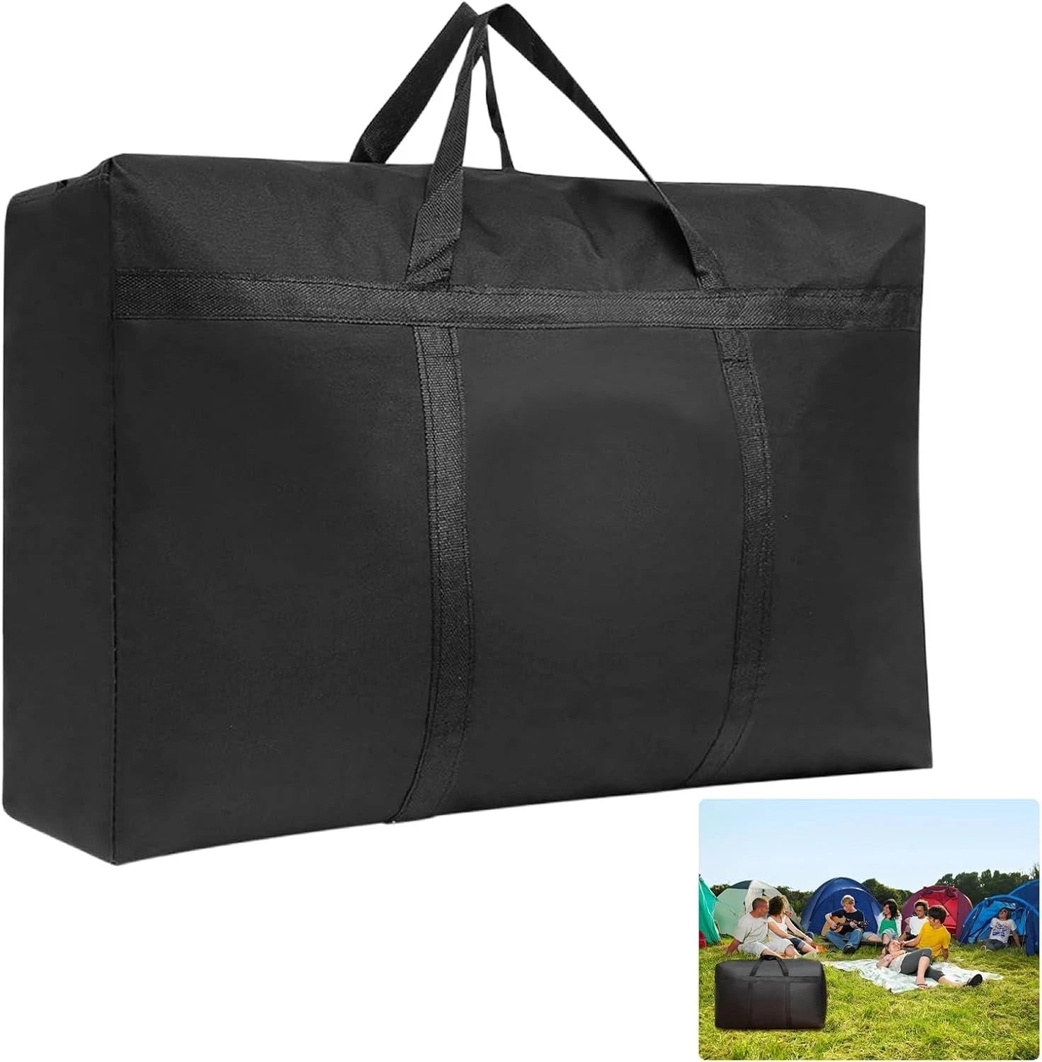 XXL Reisetasche 180L Wasserabweisend Aufbewahrungstasche Kodura Schwarz NEU