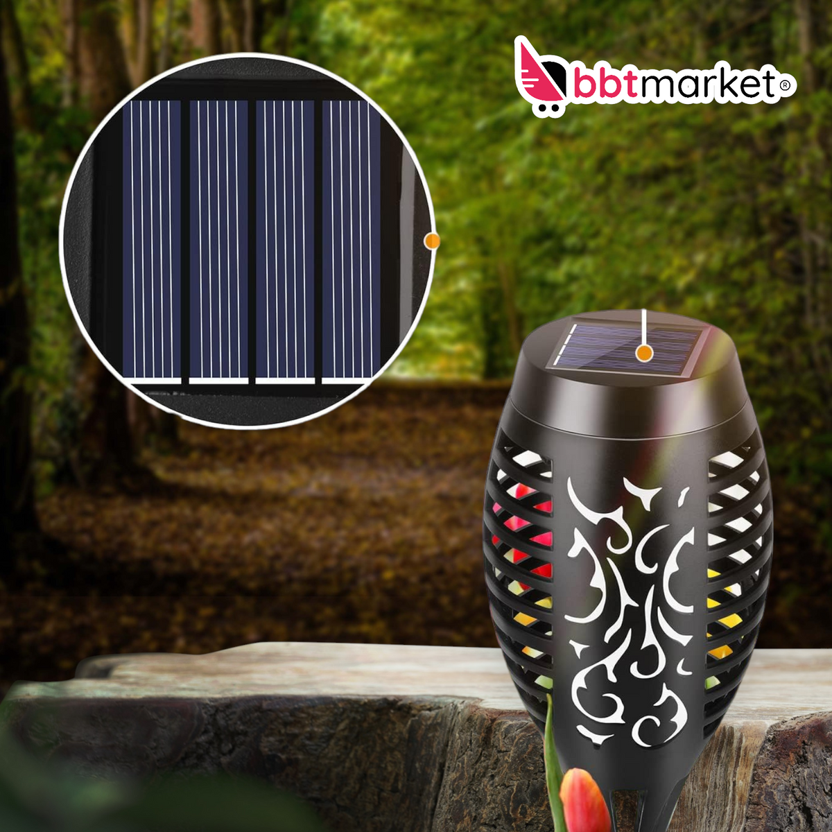 Solar Fackeln 4er Set – LED Gartenleuchten mit Flammeneffekt Außen IP6