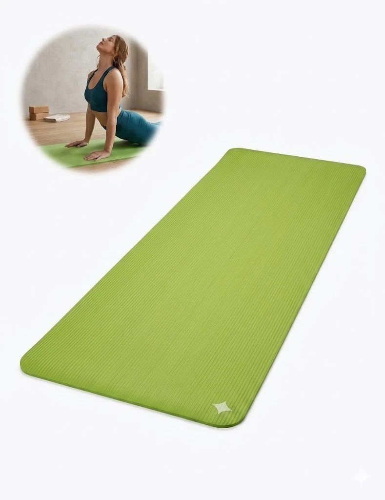 Yoga Matte 180x59cm 0.8cm rutschfest Fitnessmatte grün Training Gym