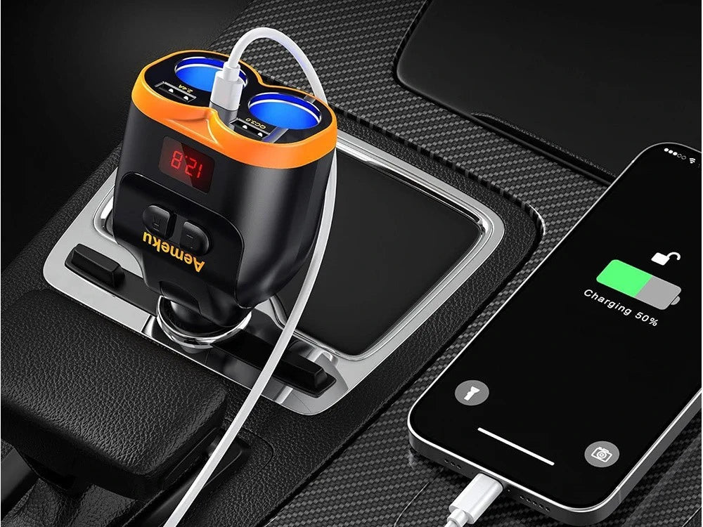 Zigarettenanzünder Verteiler 12V 24V 2 Fach USB-C USB-A QC 3.0 80W Auto Adapter