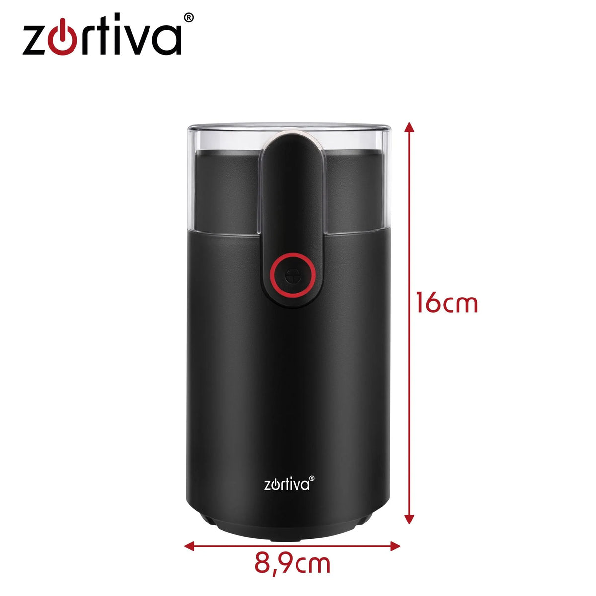 Zortiva elektrische Kaffeemühle 150 W – 50 g Gewürz- und Nussmühle mit Edelstahlklinge, 22.000 U/min
